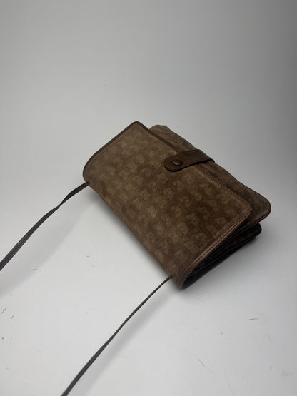 Sac vintage Bottega Veneta en daim monogramme marron