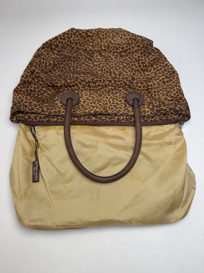 Vintage Bottega Veneta Polyester Handbag Leopard Brown