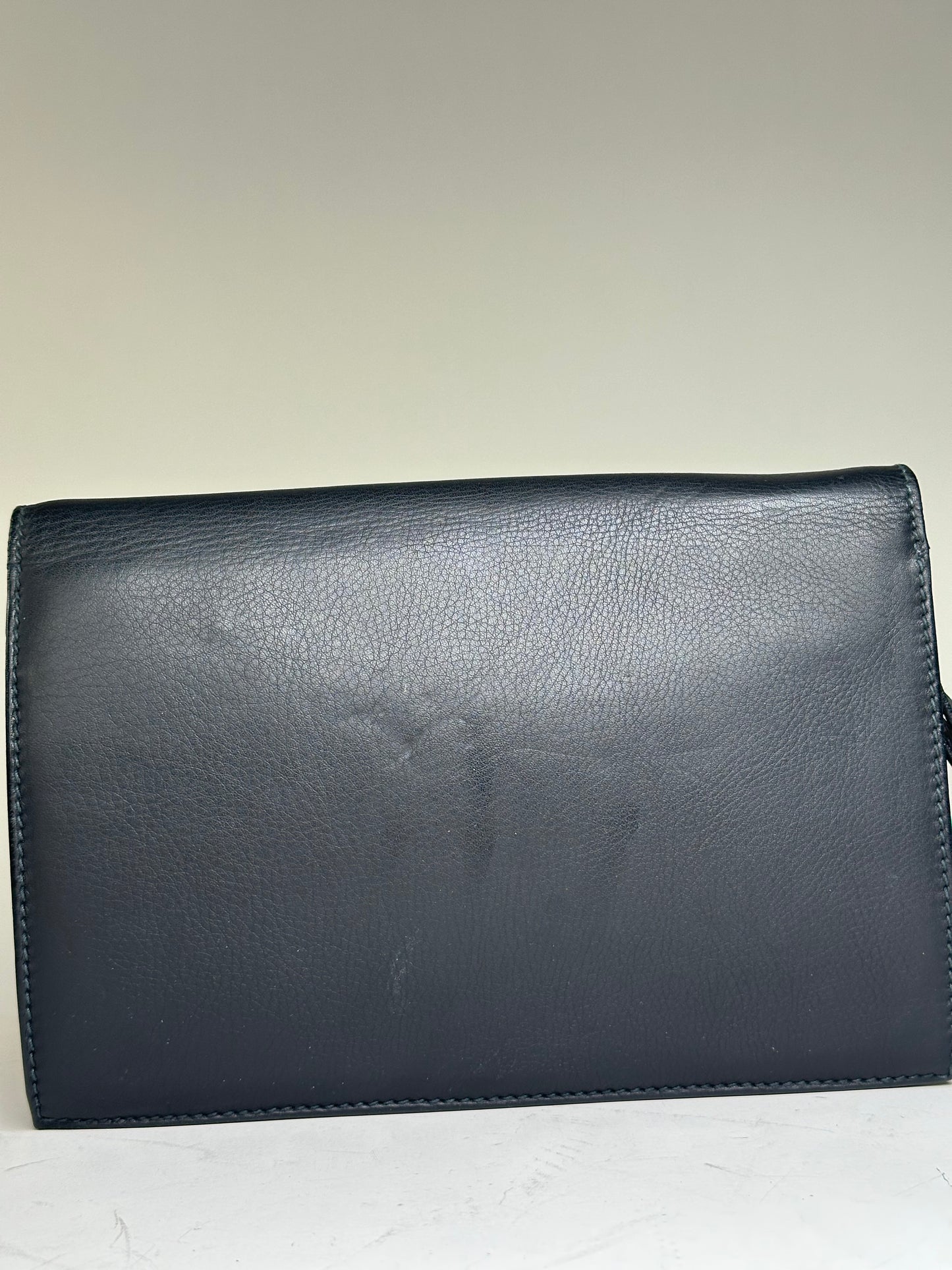 Vintage Givenchy Leather Clutch Bag Black Gold
