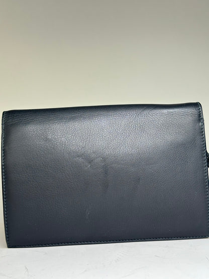 Vintage Givenchy Leather Clutch Bag Black Gold