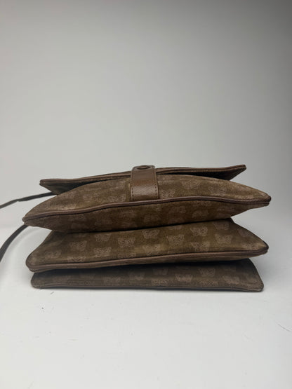 Sac vintage Bottega Veneta en daim monogramme marron