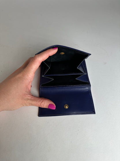 Vintage Celine Paris Leather Wallet Blue