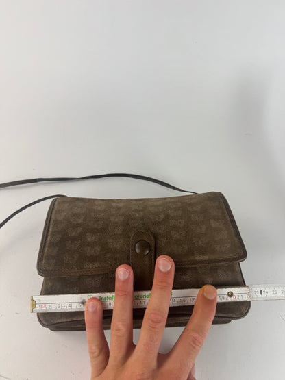 Sac vintage Bottega Veneta en daim monogramme marron