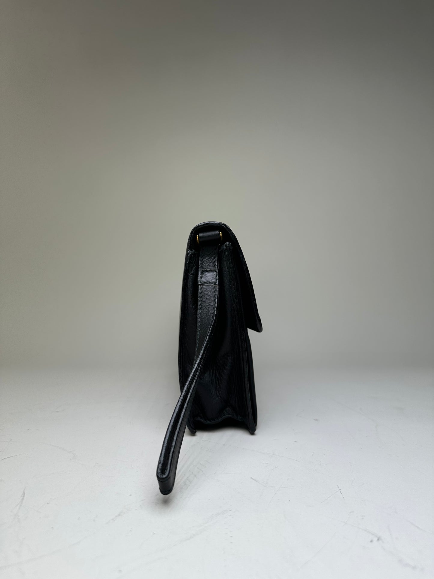Vintage Givenchy Leather Clutch Bag Black Gold