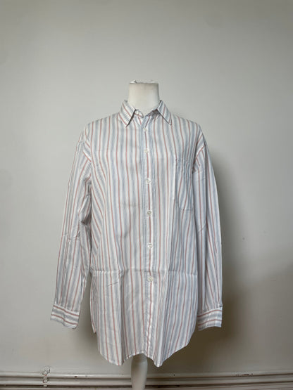 Vintage Dior Men's Cotton Stripe Shirt Pastel White M