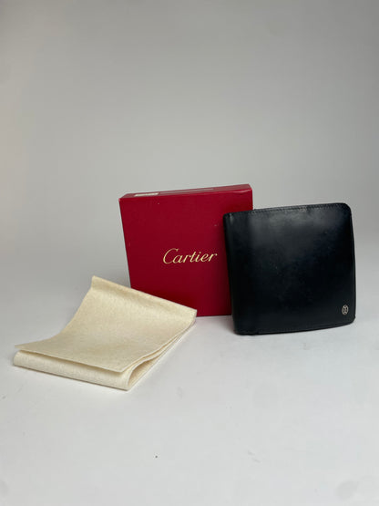 Vintage Cartier Flapable Patent Leather Wallet black
