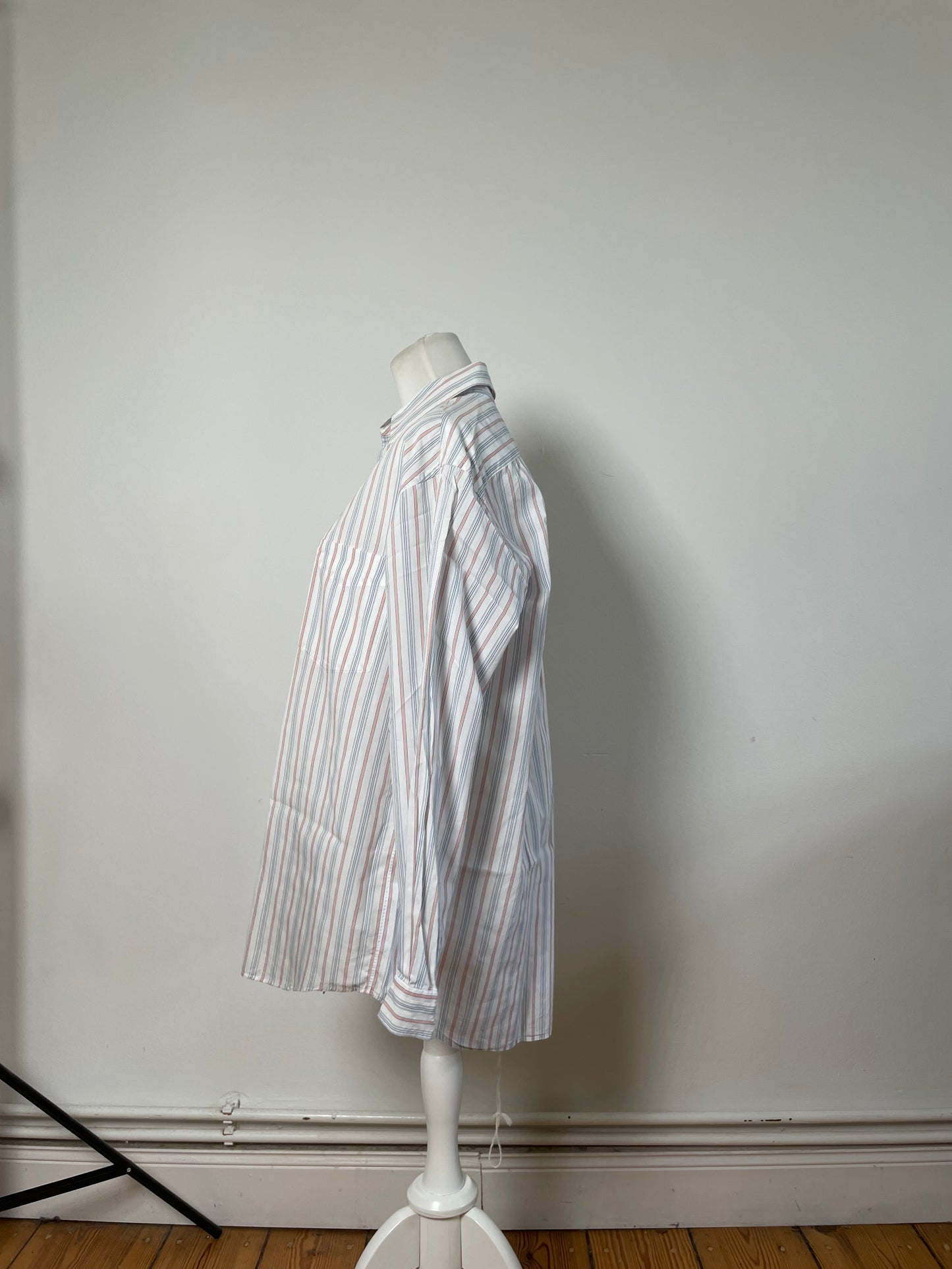Vintage Dior Men's Cotton Stripe Shirt Pastel White M