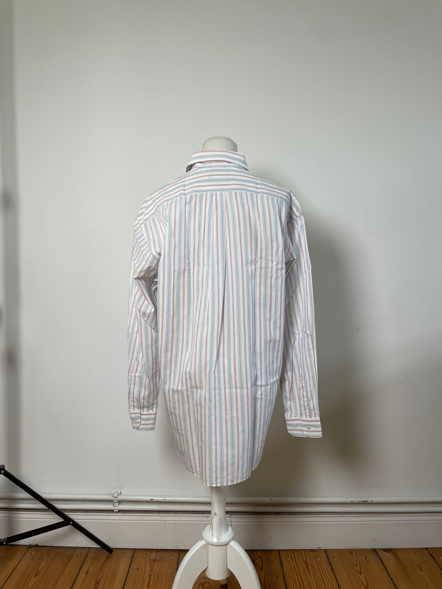 Vintage Dior Men's Cotton Stripe Shirt Pastel White M