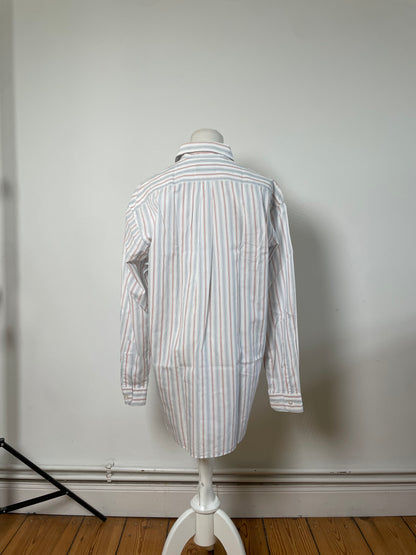 Vintage Dior Men's Cotton Stripe Shirt Pastel White M