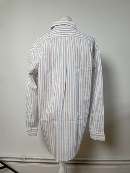 Vintage Dior Men's Cotton Stripe Shirt Pastel White M