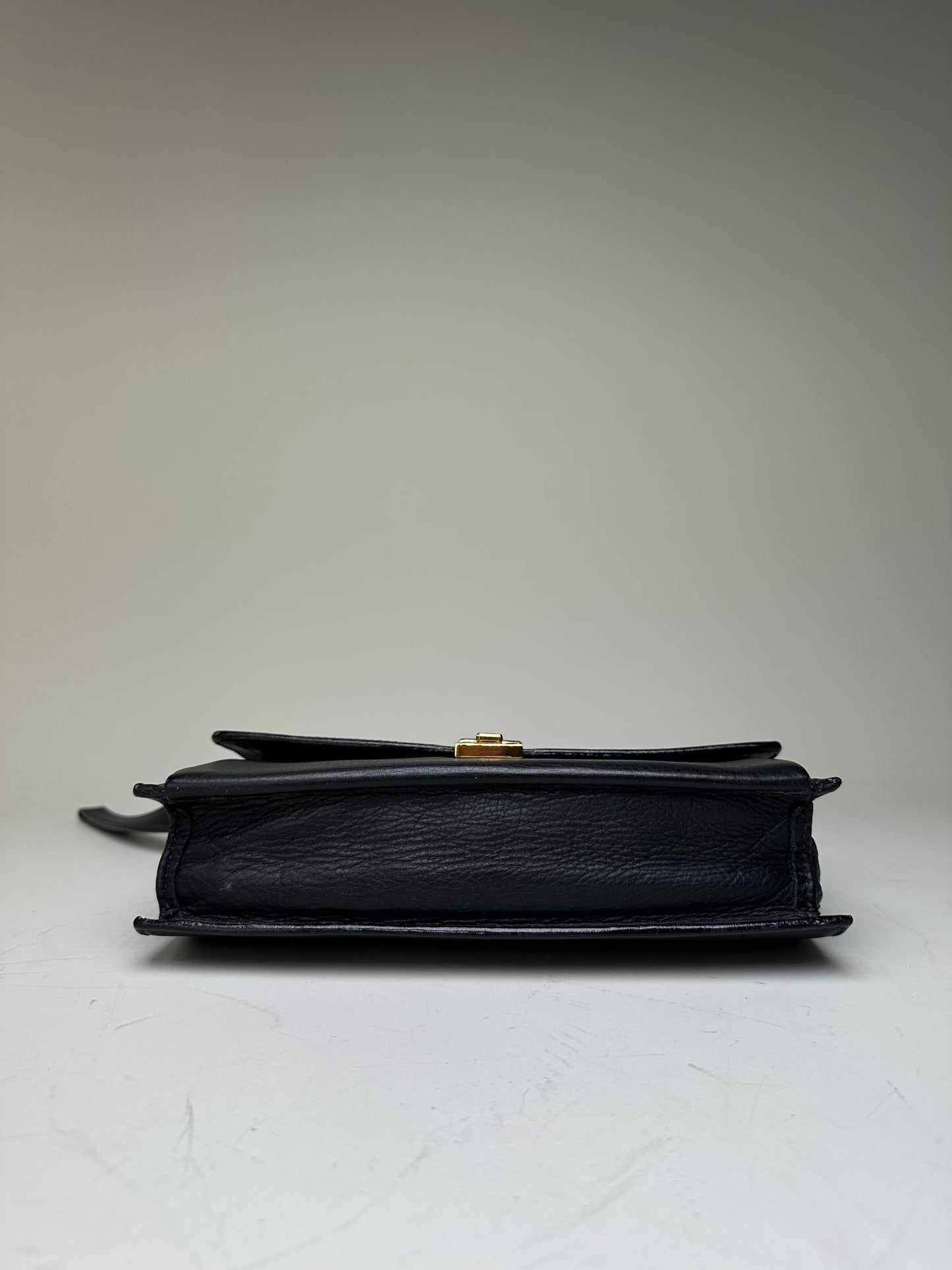 Vintage Givenchy Leather Clutch Bag Black Gold