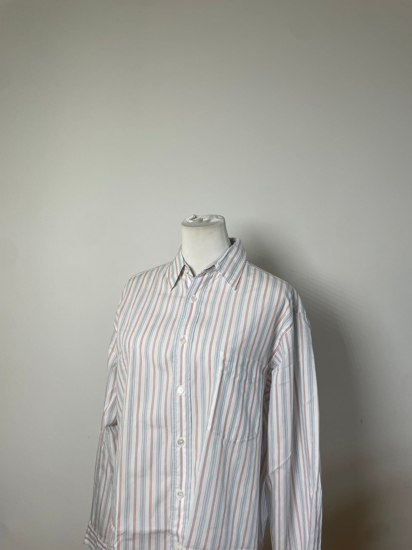 Vintage Dior Men's Cotton Stripe Shirt Pastel White M