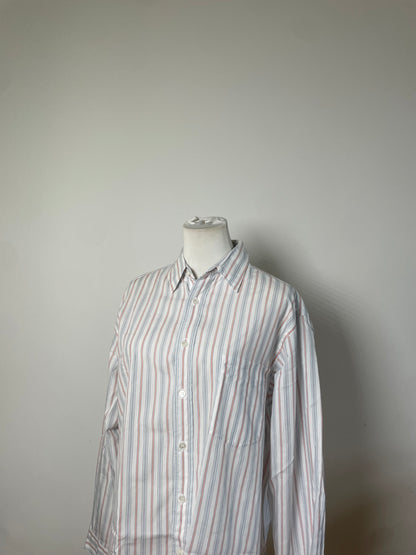 Vintage Dior Men's Cotton Stripe Shirt Pastel White M