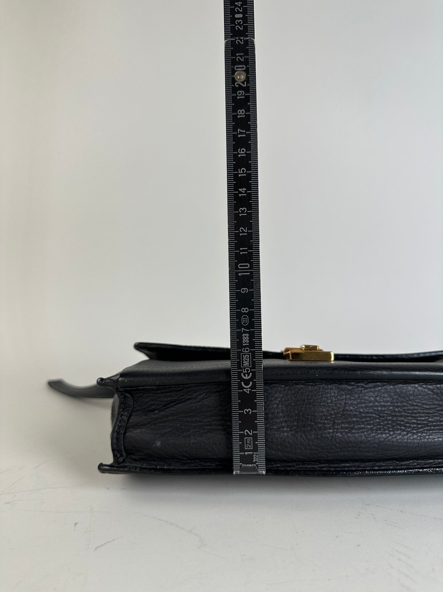 Vintage Givenchy Leather Clutch Bag Black Gold