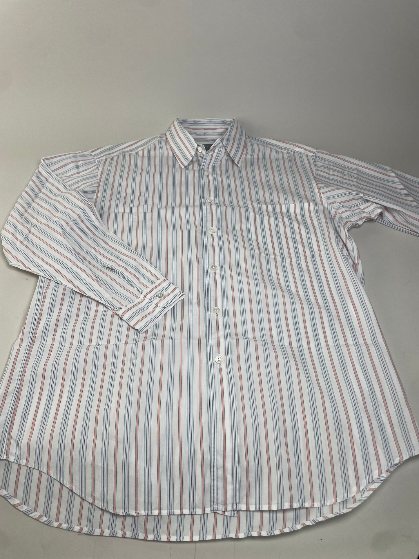 Vintage Dior Men's Cotton Stripe Shirt Pastel White M