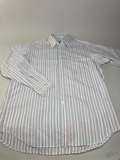 Vintage Dior Men's Cotton Stripe Shirt Pastel White M