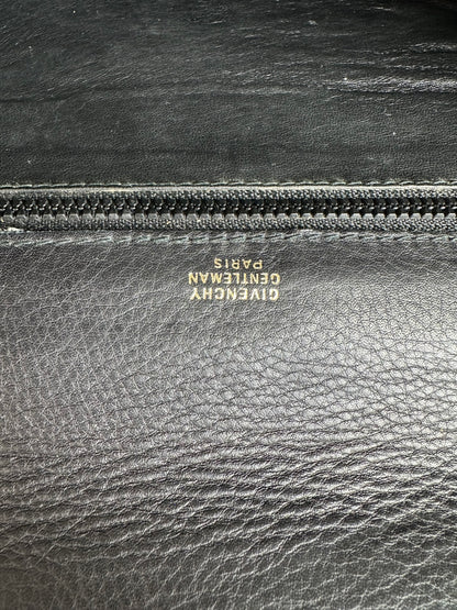 Vintage Givenchy Leather Clutch Bag Black Gold