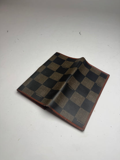 Vintage Fendi Checked Leather Wallet Brown