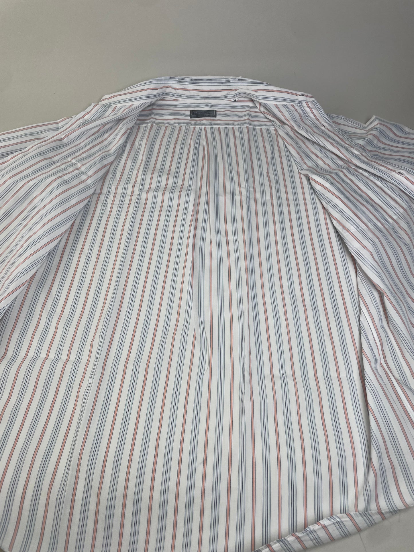 Vintage Dior Men's Cotton Stripe Shirt Pastel White M