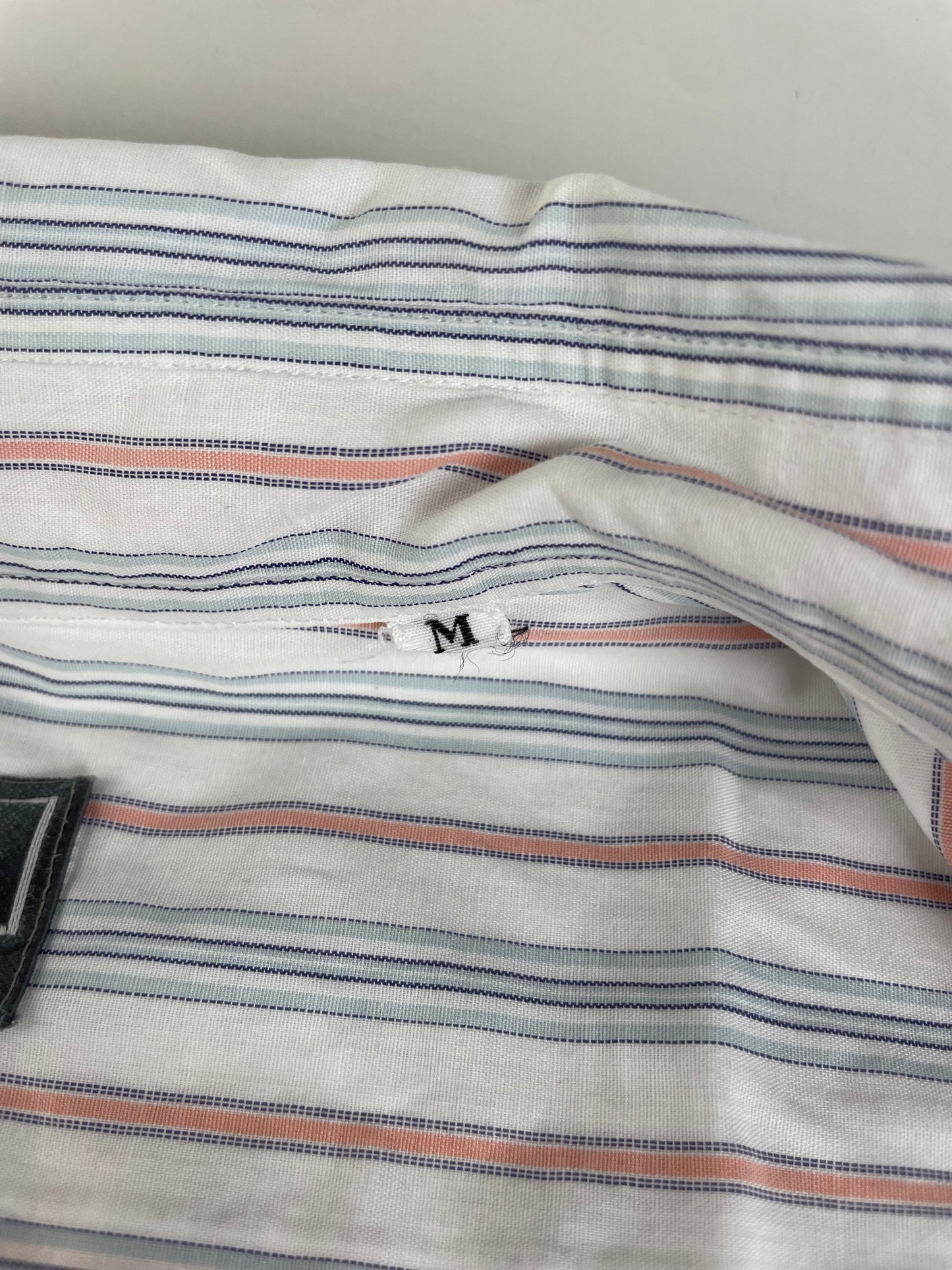 Vintage Dior Men's Cotton Stripe Shirt Pastel White M