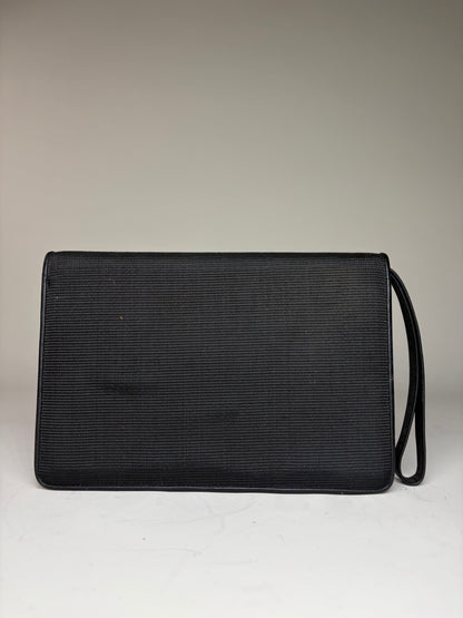 Vintage Cartier Leather Wallet Black Gold Snap