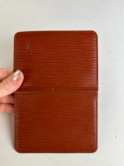 Vintage Louis Vuitton Epi Leather Card Holder Red Gold