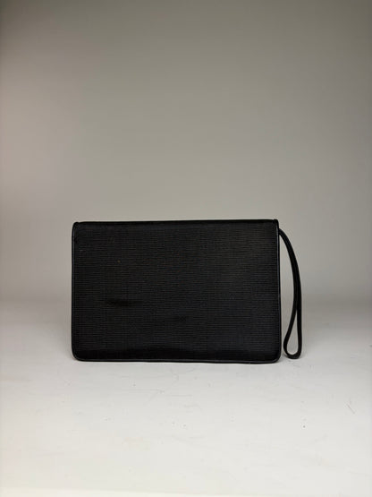 Vintage Cartier Leather Wallet Black Gold Snap