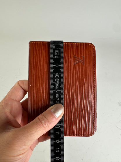 Vintage Louis Vuitton Epi Leather Card Holder Red Gold
