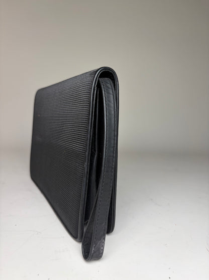 Vintage Cartier Leather Wallet Black Gold Snap