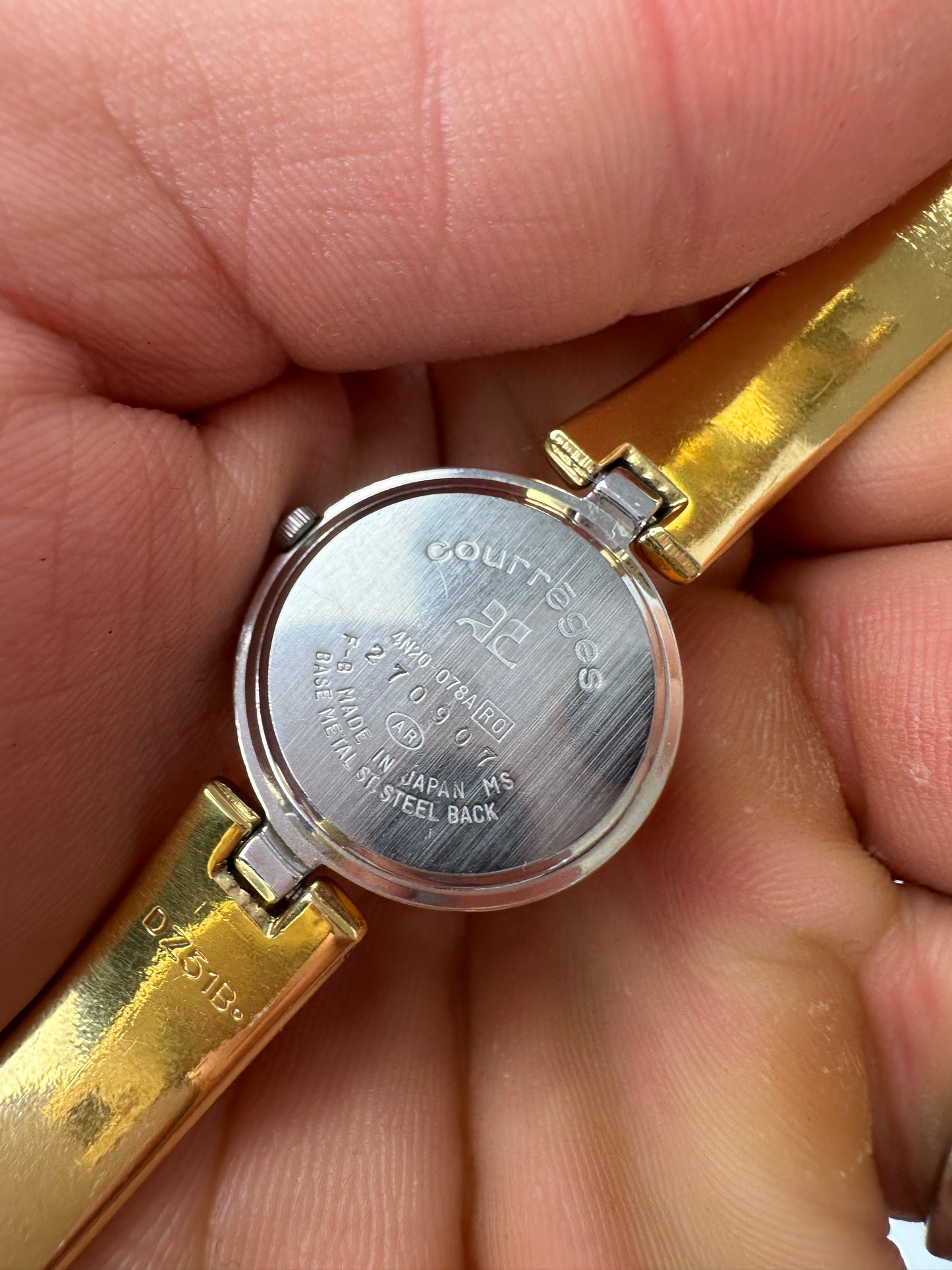 Vintage Courreges Paris Two-Tone Bangle Watch