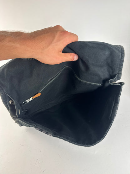 Sac à bandoulière vintage Hermès en toile noire