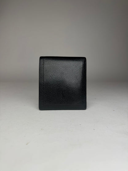 Vintage Yves Saint Laurent Leather Wallet Black Foldable