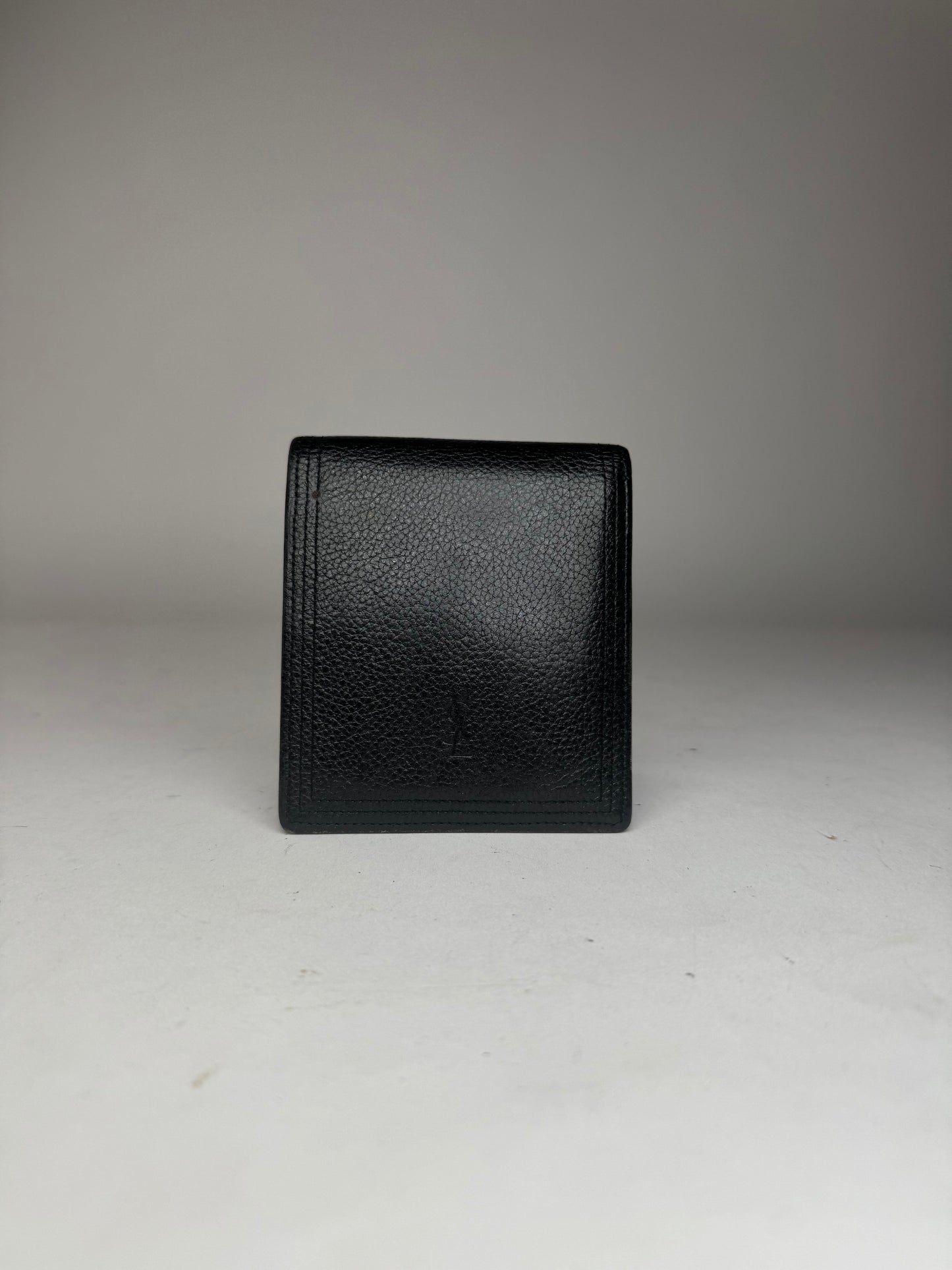 Vintage Yves Saint Laurent Leather Wallet Black Foldable