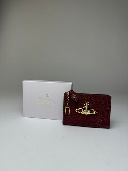 Vintage Vivienne Westwood Orb Saffiano Leather Wallet Burgundy