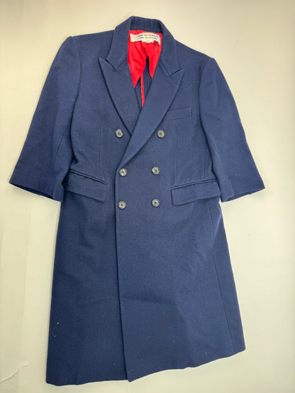 Vintage Comme Des Garçons Wool Trenchcoat M Navy