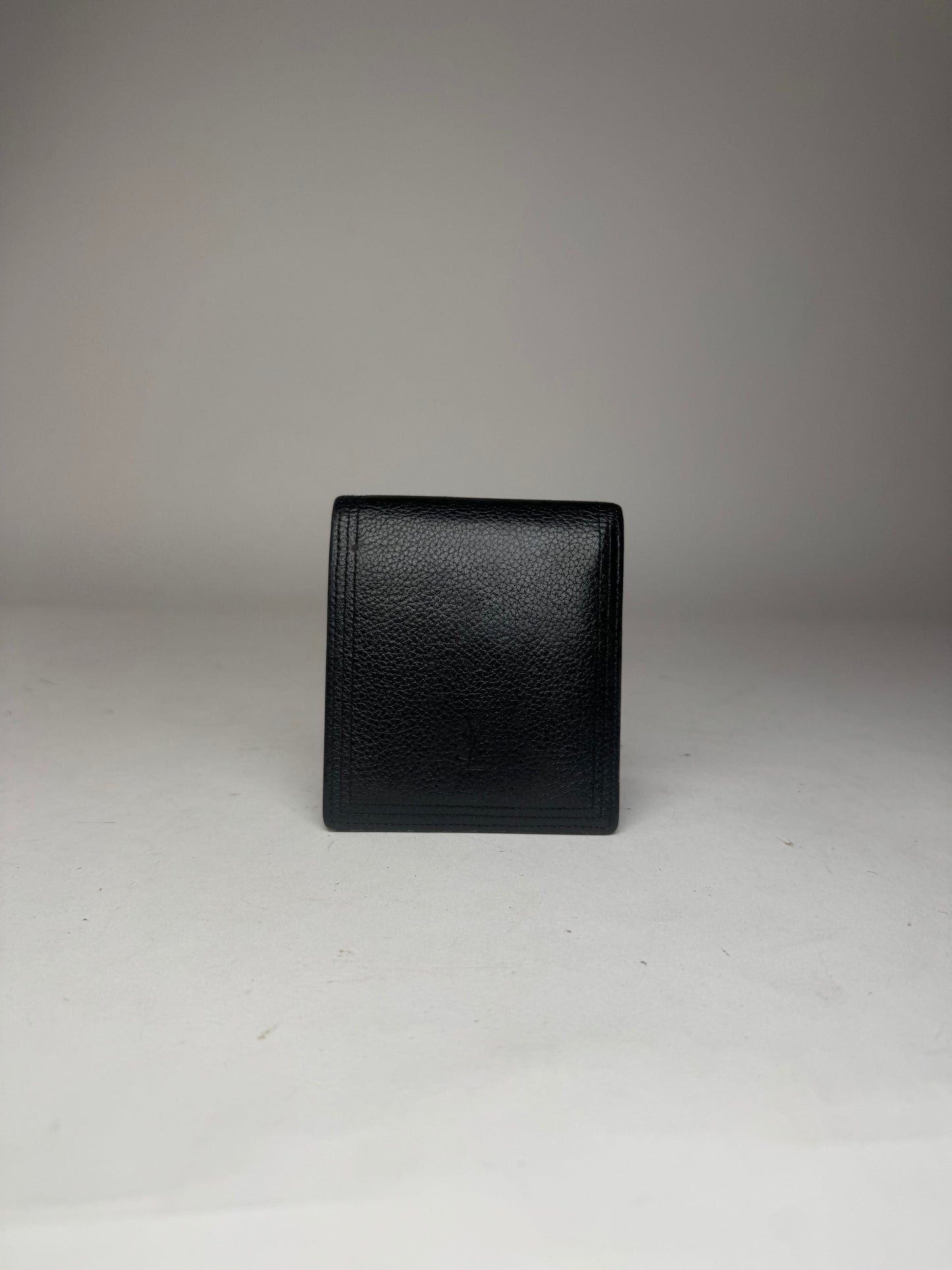 Vintage Yves Saint Laurent Leather Wallet Black Foldable