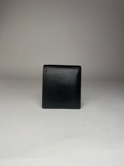 Vintage Yves Saint Laurent Leather Wallet Black Foldable