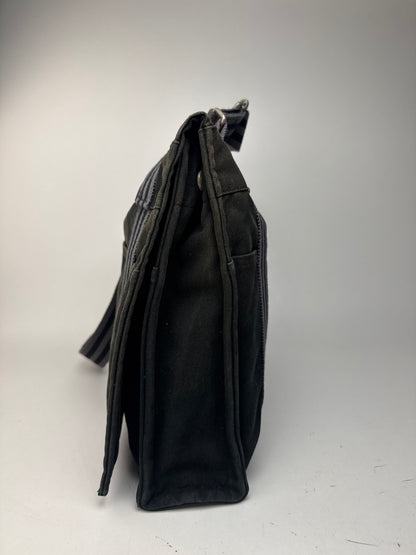 Sac à bandoulière vintage Hermès en toile noire