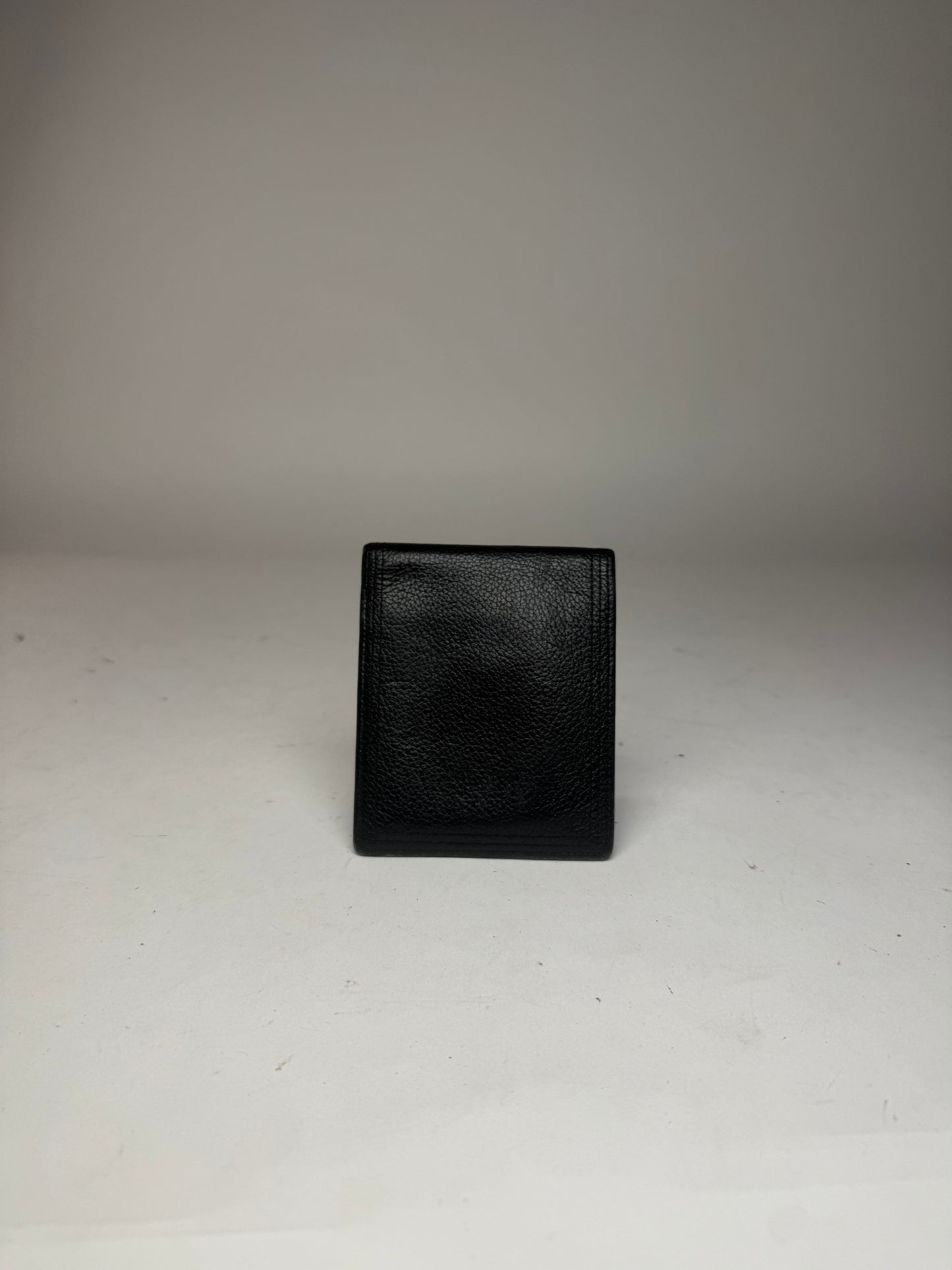 Vintage Yves Saint Laurent Leather Wallet Black Foldable