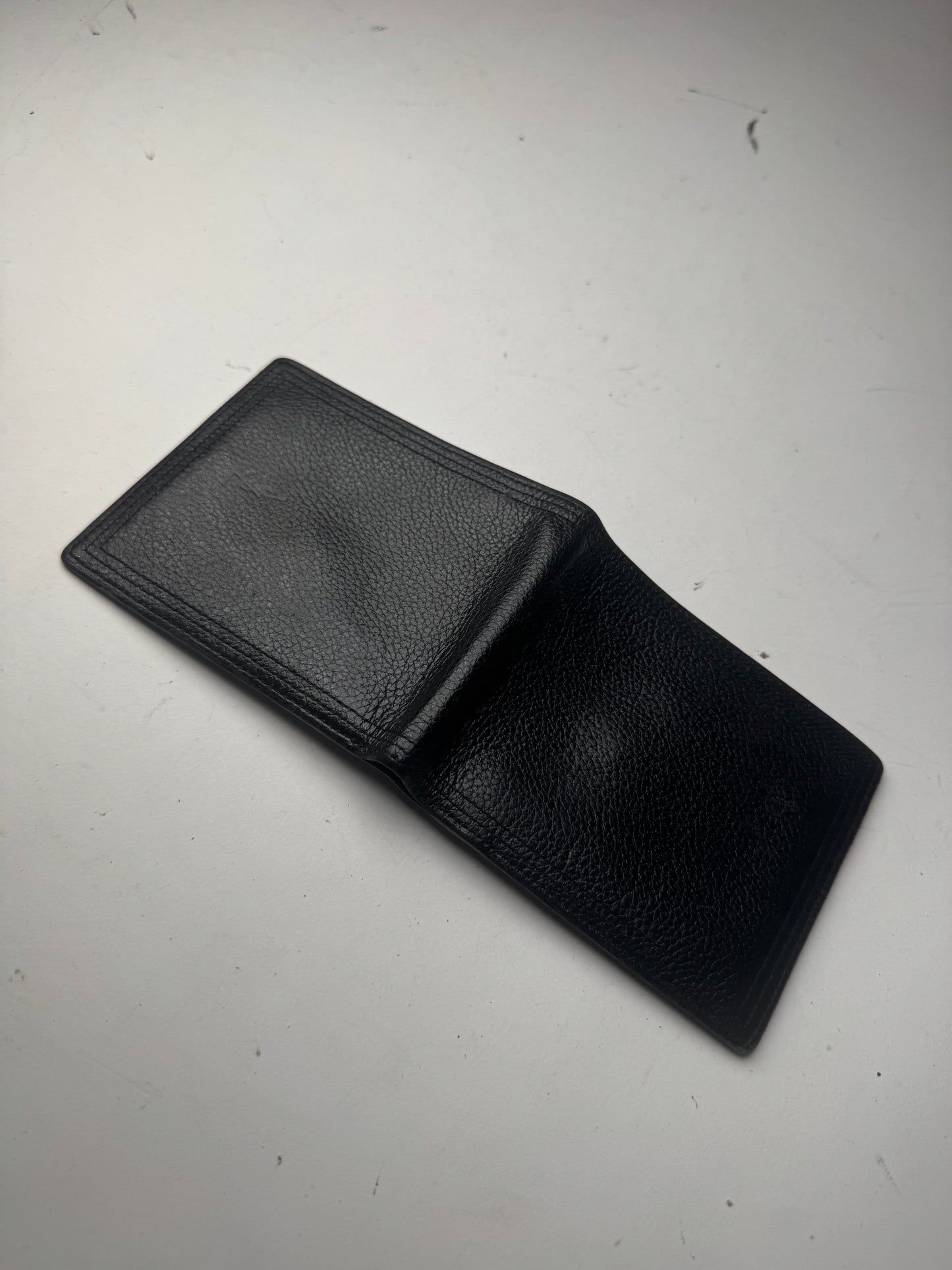 Vintage Yves Saint Laurent Leather Wallet Black Foldable