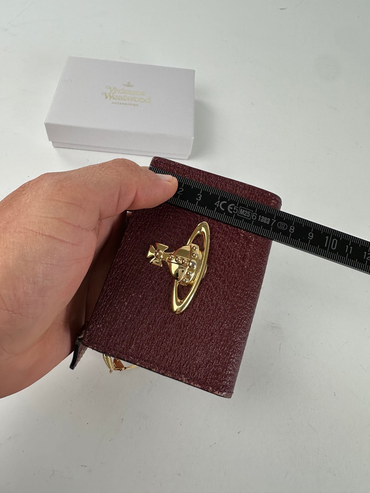 Vintage Vivienne Westwood Orb Saffiano Leather Wallet Burgundy