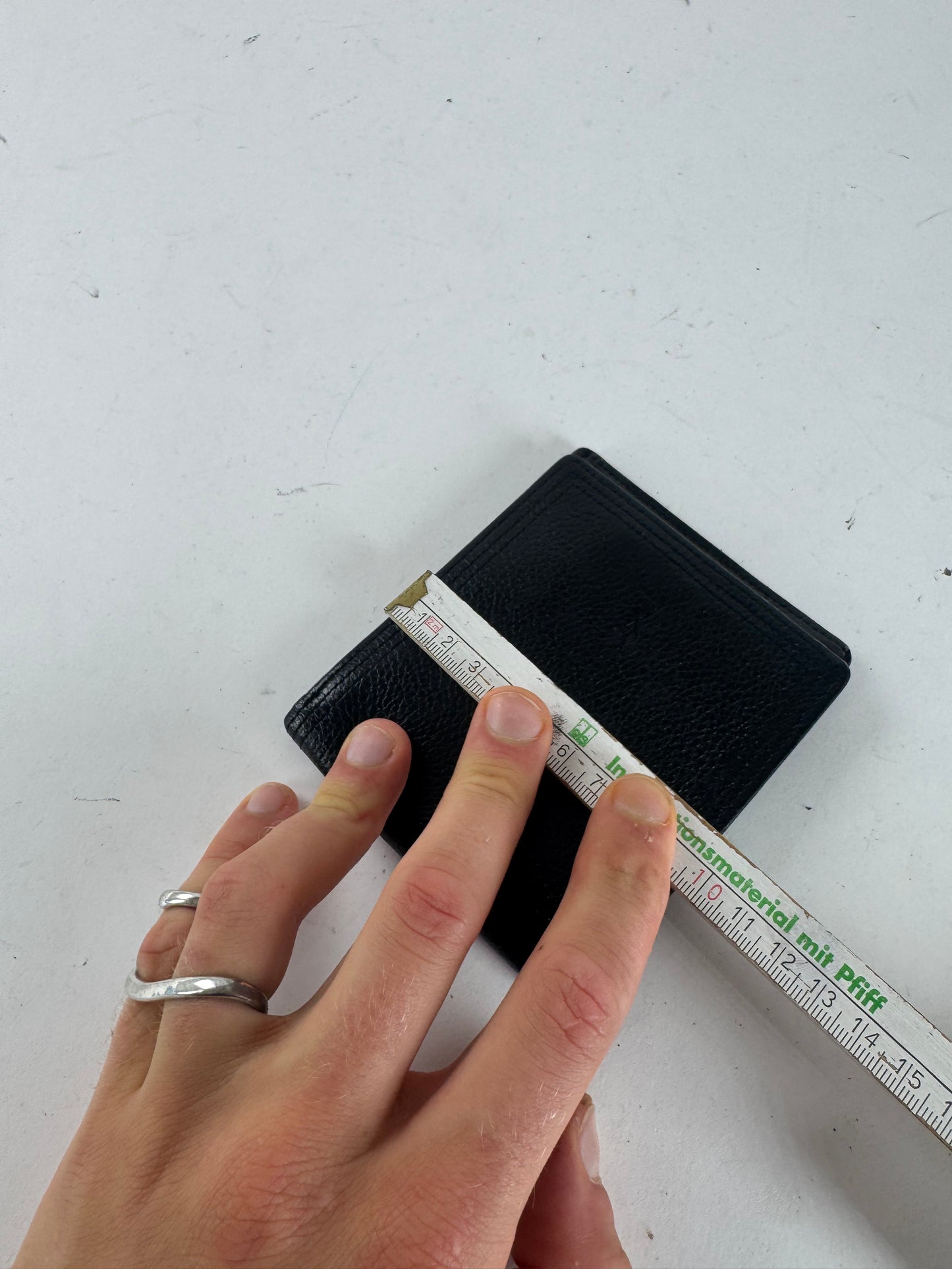 Vintage Yves Saint Laurent Leather Wallet Black Foldable