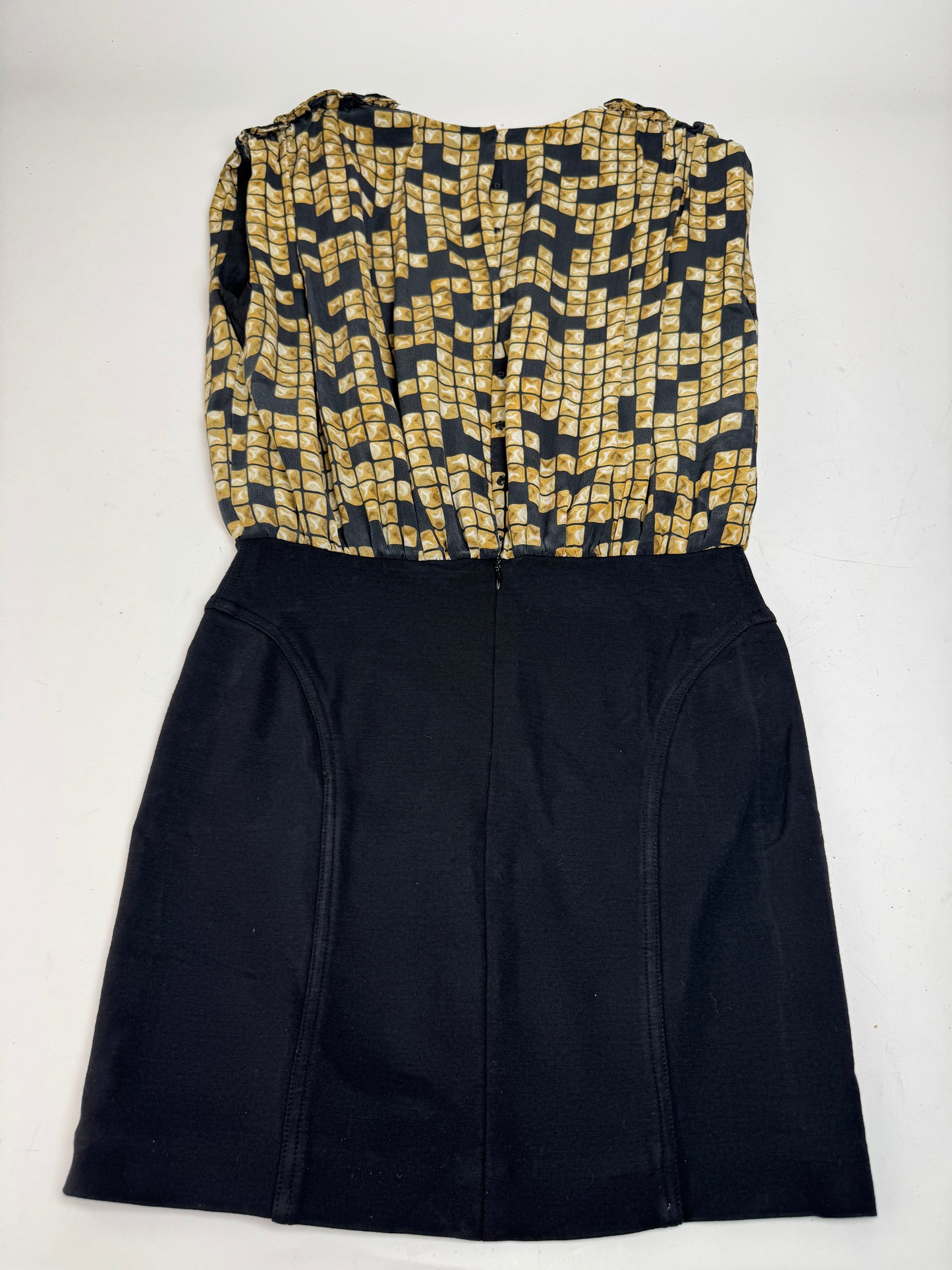 Vintage Alexander Wang Silk Midi Dress Black Gold L