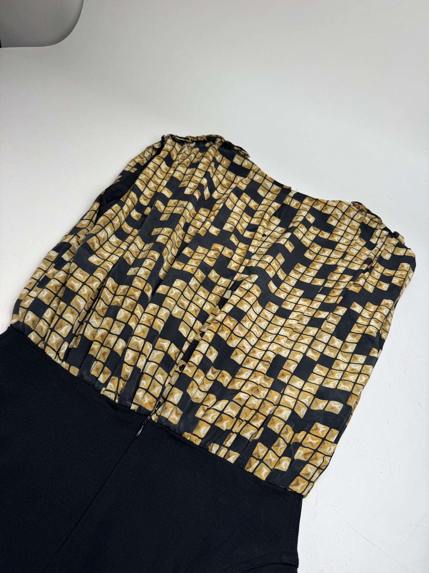 Vintage Alexander Wang Silk Midi Dress Black Gold L