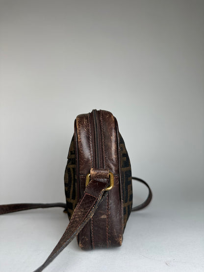 Vintage Fendi Monogram Shoulder Bag Brown