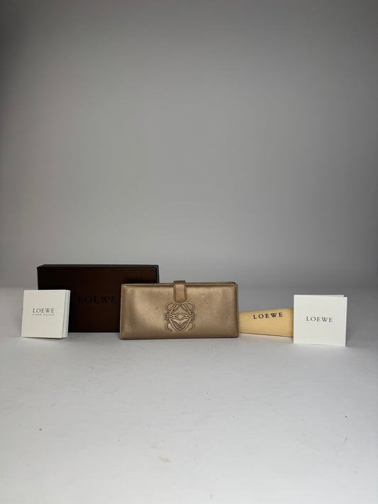 Vintage Loewe Madrid Angaram Logo Leather Wallet Golden