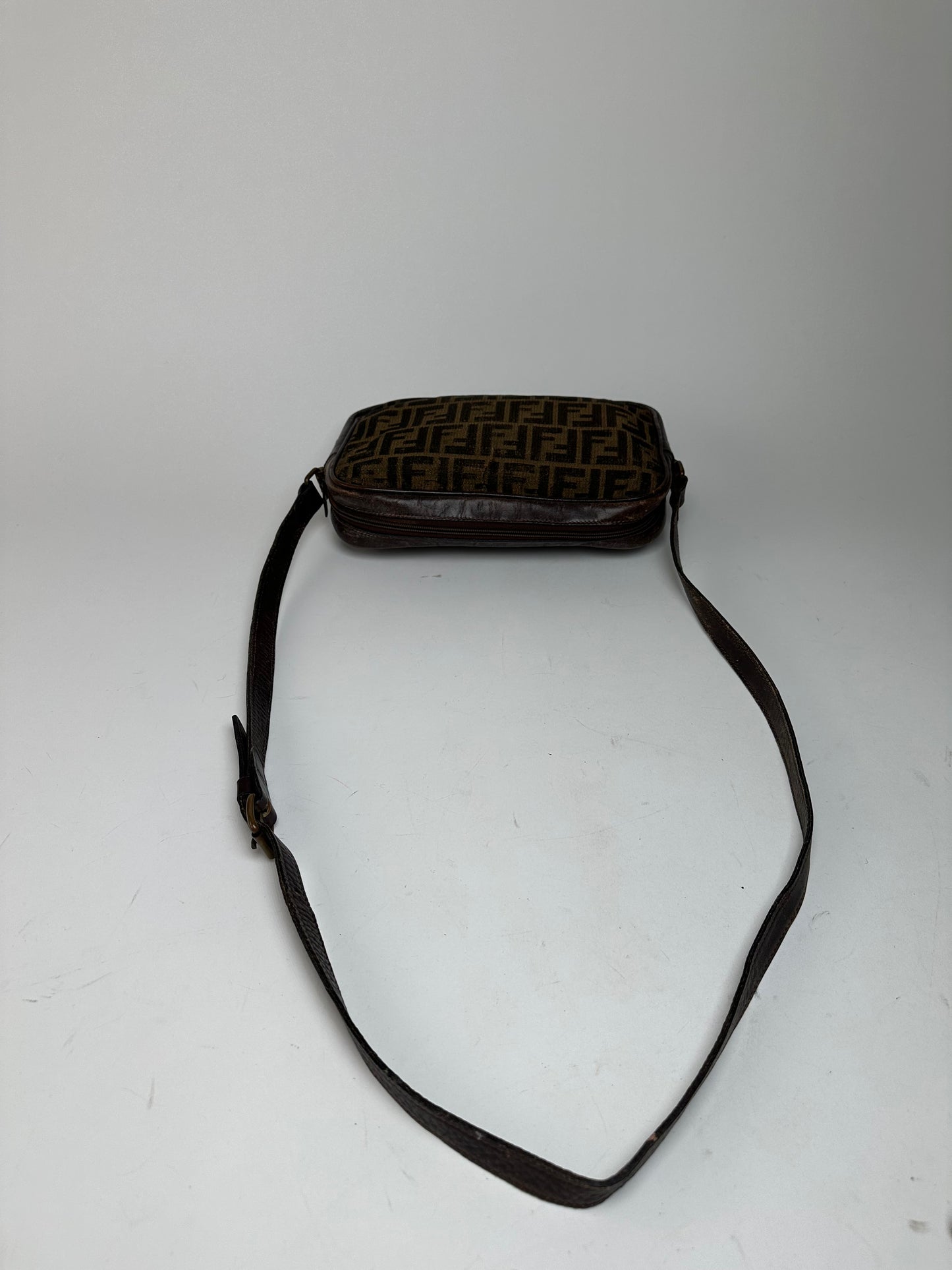 Vintage Fendi Monogram Shoulder Bag Brown