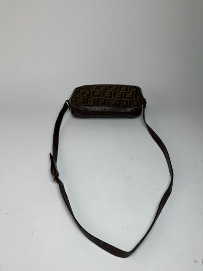 Vintage Fendi Monogram Shoulder Bag Brown