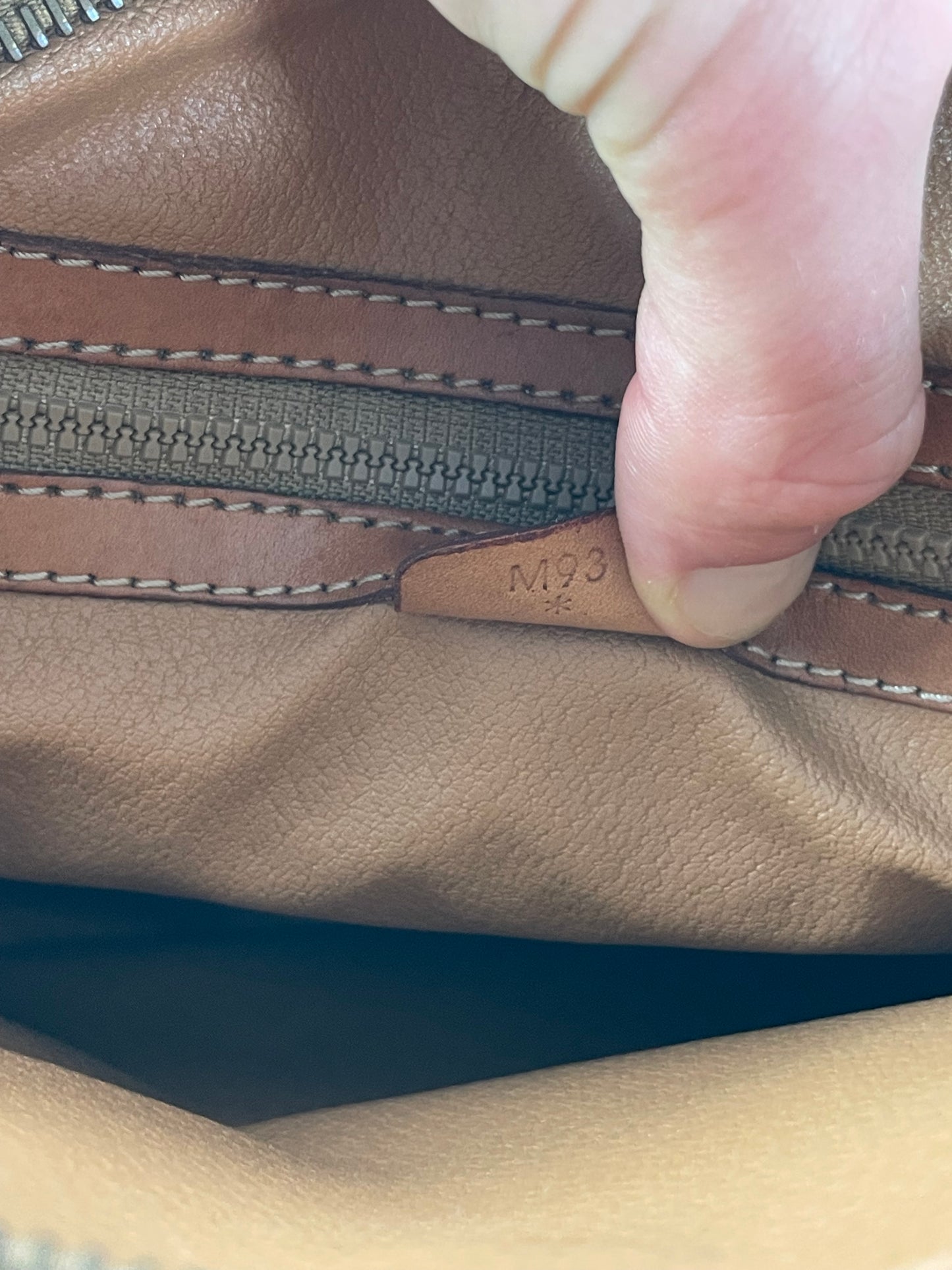 Vintage Celine Paris Triomphe Monogram Leather Shoulder Bag brown