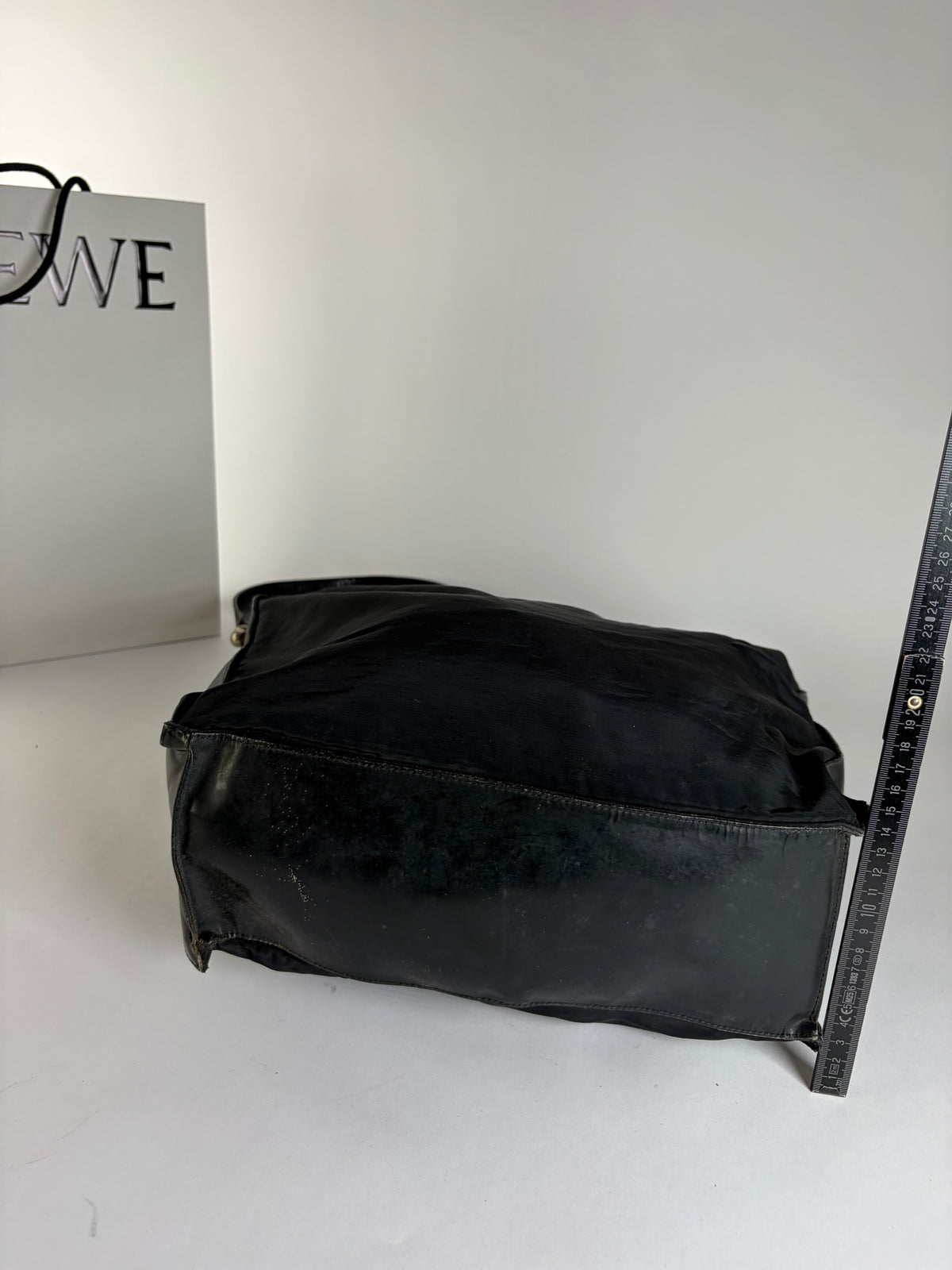 Vintage Loewe Canvas Slouchy Hobo Bag Late 1990s Black